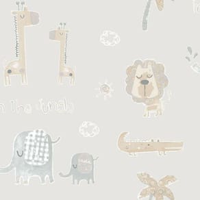 Papel De Parede Amigos Da Selva - G78379 Greige Tiny Tots 2 - G78379