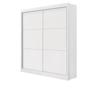 Guarda Roupa Solteiro Santorini 2 Portas 3 Gavetas Sem Pés - D` Doro Branco