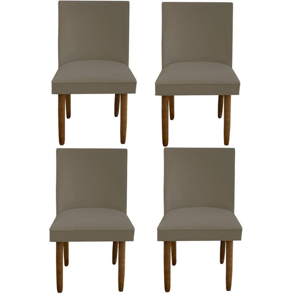 Kit 04 Cadeiras Para Sala De Jantar Tóquio Pés Palito Suede Marrom Rato D`classe Decor