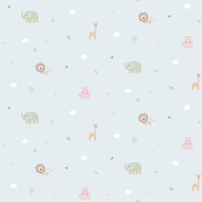 Papel De Parede Lullaby Azul Claro 2223 - Rolo 10m X 0,53m