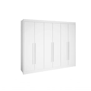 Guarda Roupa Casal 6 Portas 7 Gavetas Sem Pés Athos - D` Doro Branco