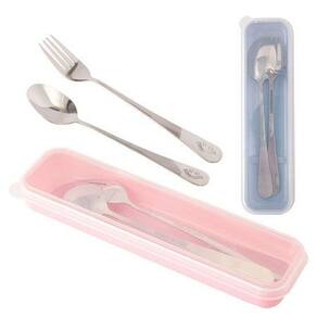 Kit Garfo E Colher Infantil Talher Aço Inox Plástico Ck6503