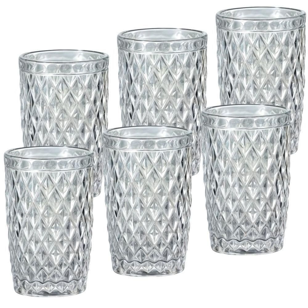 Conjunto 6 Copos De Vidro Bico De Jaca 370ml - Elegância Clássica