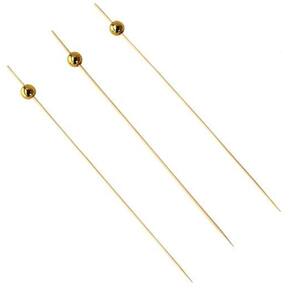 Palito Em Bambu Para Petiscos 18cm Bolinha Metalizada - 20 Un