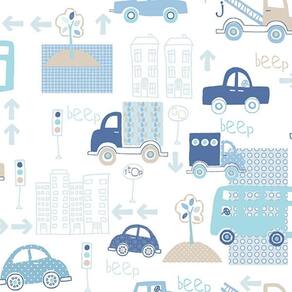 Papel De Parede Just 4 Kids Carros G56009 - Rolo 10m X 0,52m