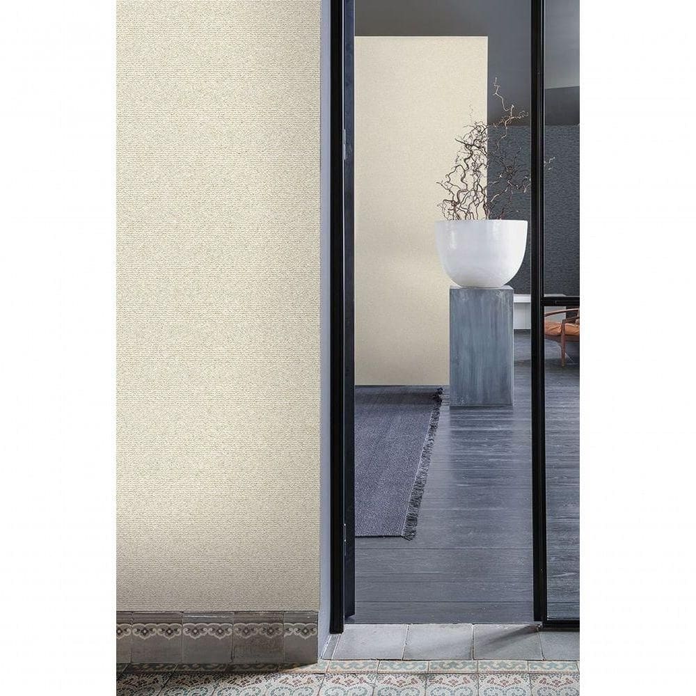 Papel De Parede Muse Têxtil Bege Com Brilho Mu1202