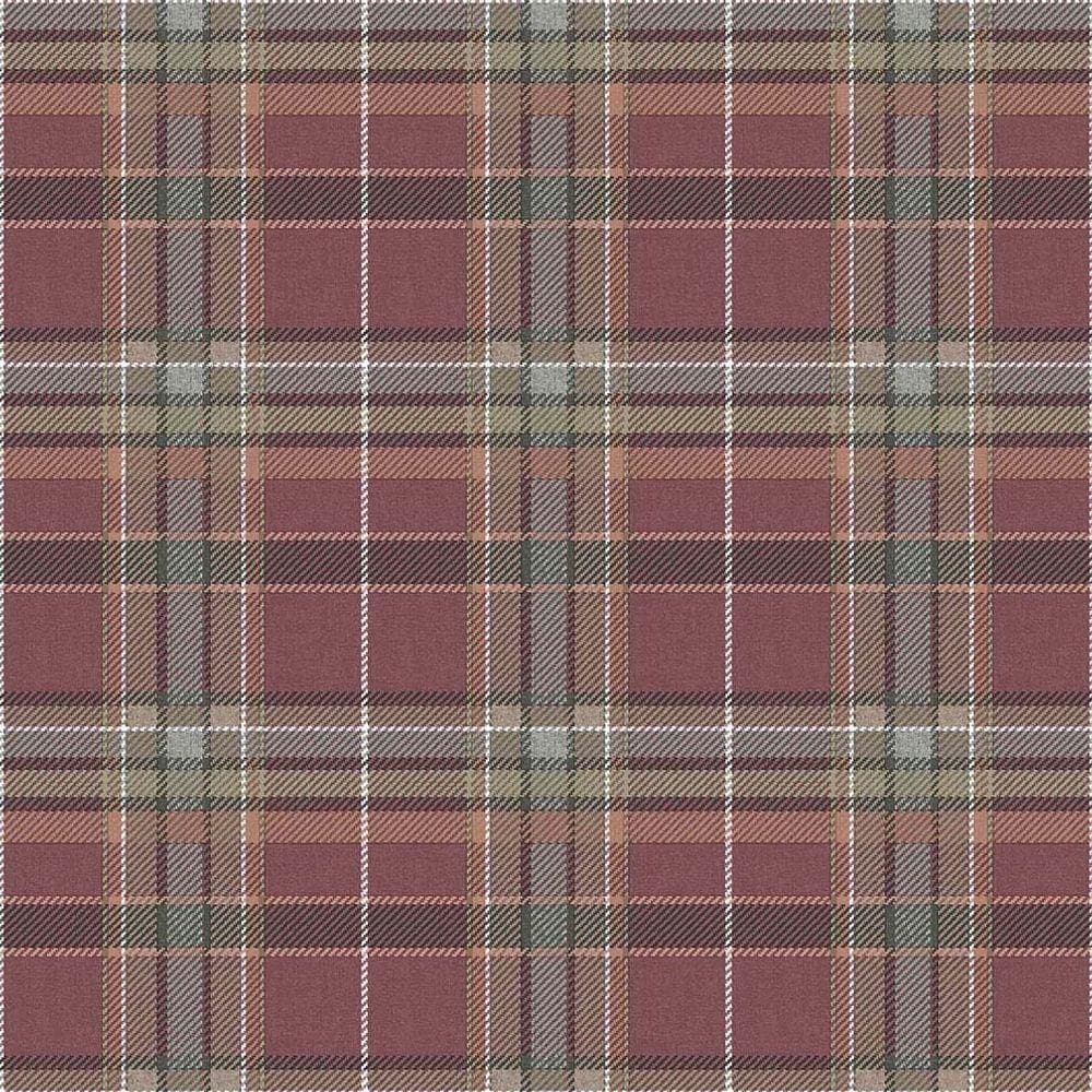 Papel De Parede Botany House Xadrez Roxo 15578