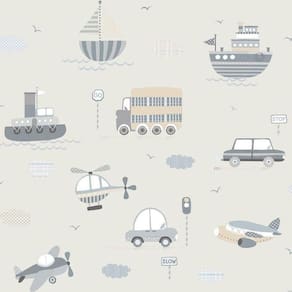 Papel De Parede De Transportes - G78417 Greige Tiny Tots 2 - G78417