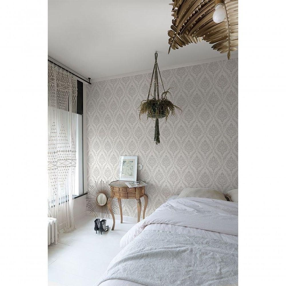 Papel De Parede Maison Damask Cinza Mn3206