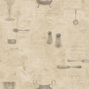 Papel De Parede Kitchen Recipes G12292 - Rolo 10m X 0,53m