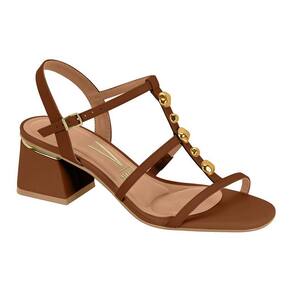 Sandalia Feminina Vizzano Salto Bloco Tiras Dourado 6428.153