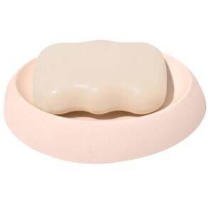 Saboneteira Porta Sabonete Banheiro Oval Luxo 12,5cm Em Cimento Palha