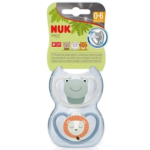 Kit 2 Chupeta Nuk Space Silicone Glow Brilha No Escuro