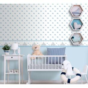 Papel De Parede Lullaby Poá Azul 2271 - Rolo 10m X 0,53m