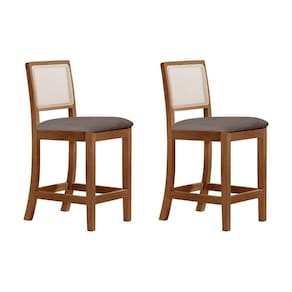 Kit 2 Banquetas Alta Luxos Em Tela Sextavadas Assento Estofado Veludo Cinza Rubi Madeira Maciça Imbu