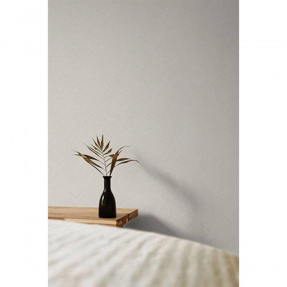 Papel De Parede Maison Aspecto Têxtil Branco Mn1001