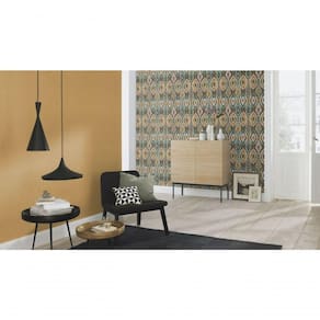 Papel De Parede Barbara Home Estilo Ikat Marrom Verde E Azul 560572