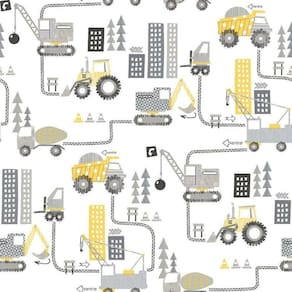 Papel De Parede De Construção - G78362 Amarelo E Cinza Tiny Tots 2 - G78362