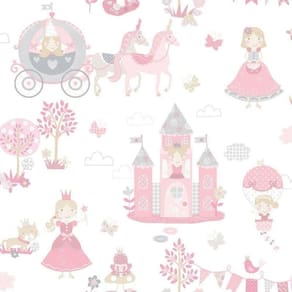 Papel De Parede Conto De Fadas - G78371 Rosa E Cinza Tiny Tots 2 - G78371
