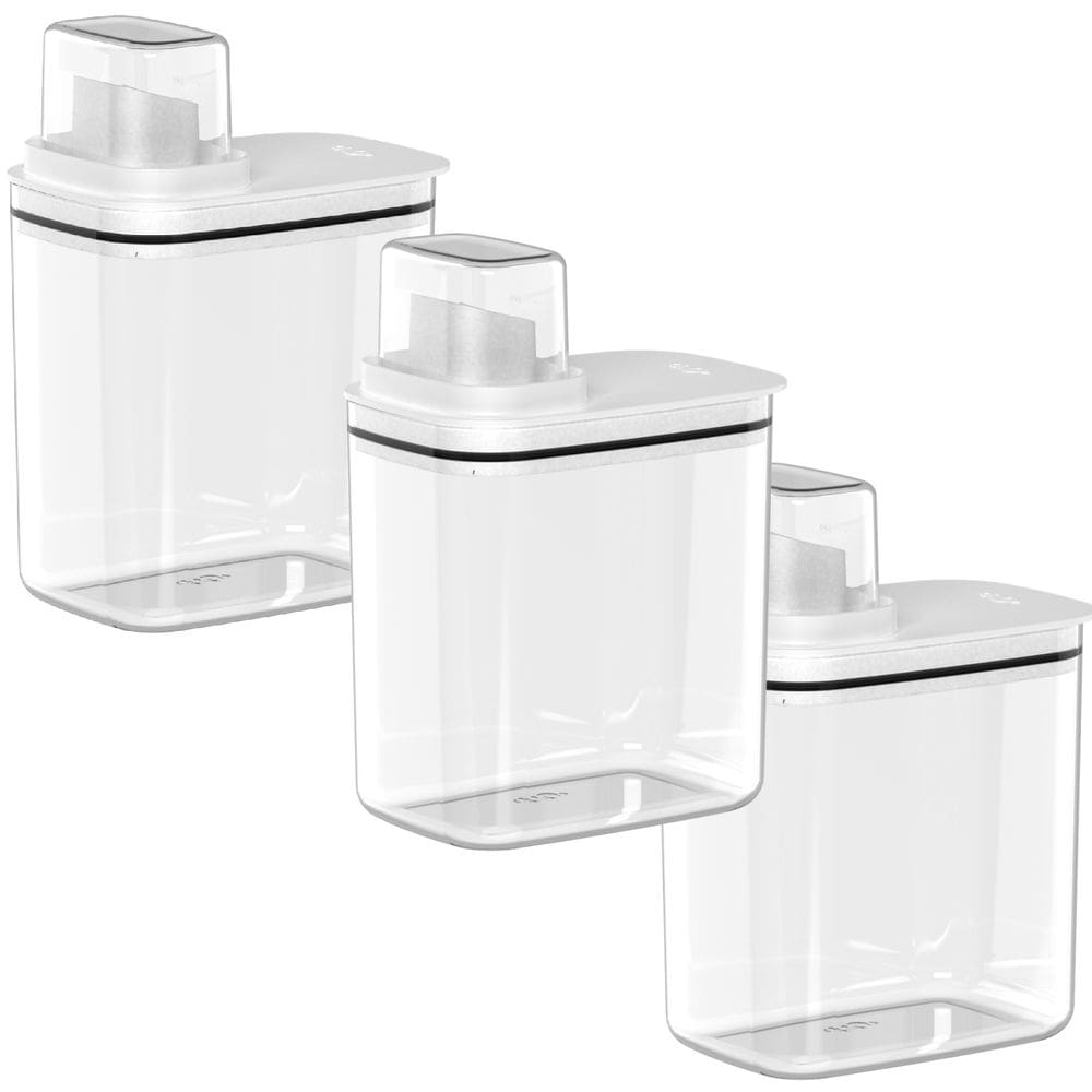 Dispenser Organizador Lavanderia 2,3 e 1,5L amaciante sabão em pó - Cinza Branco OU