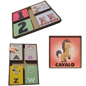 Kit 3 Brinquedo Pedagógico Alfabeto, Números E Quebra Cabeça