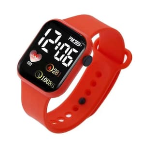 Relógio Digital Led Unissex A Prova D`Água Laranja