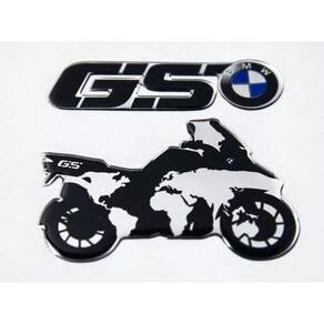 Emblema Adesivo Resinado Bmw Motorrad Cromado 10X9 Cms Res1