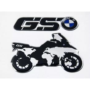 Emblema Adesivo Resinado Bmw Motorrad Cromado 10X9 Cms Res1