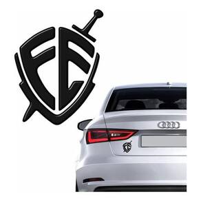 Adesivo Fé Resinado 3D Preto Para Carro Emblema Res09