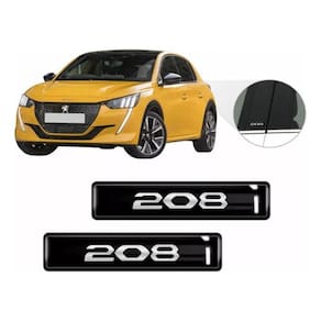 Kit Adesivos 2 Emblemas Lateral Coluna Peugeot 208 Resinado