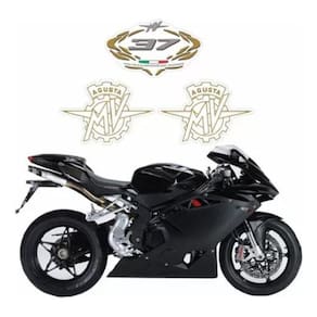 Emblemas Adesivos Compatível Tanque Mv Agusta F4 Preta Ag019