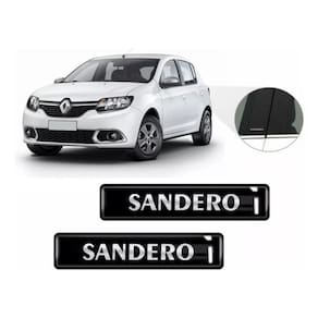 Kit Adesivos 2 Emblemas Lateral Coluna Sandero Resinado 3D