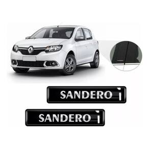 Kit Adesivos 2 Emblemas Lateral Coluna Sandero Resinado 3D