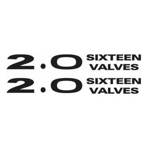Par Adesivos 2.0 Sixteen Valves Capo Pajero Tr4 Em Preto
