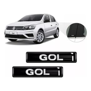 Kit Adesivos 2 Emblemas Lateral Coluna Gol Resinado 3D