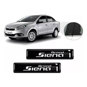 Kit Adesivos 2 Emblemas Lateral Coluna Grand Siena Resinado