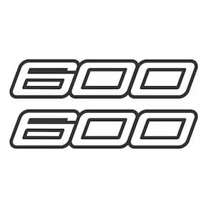 Adesivos Emblemas Laterais 600 Branco Compatível Kawasaki
