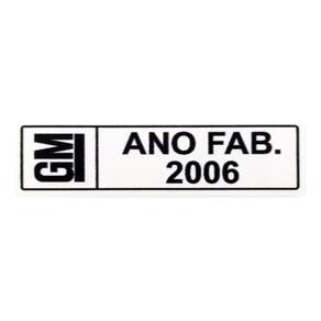 Adesivo Etiqueta Plaqueta Ano Fabricação Chevrolet Gm 2006