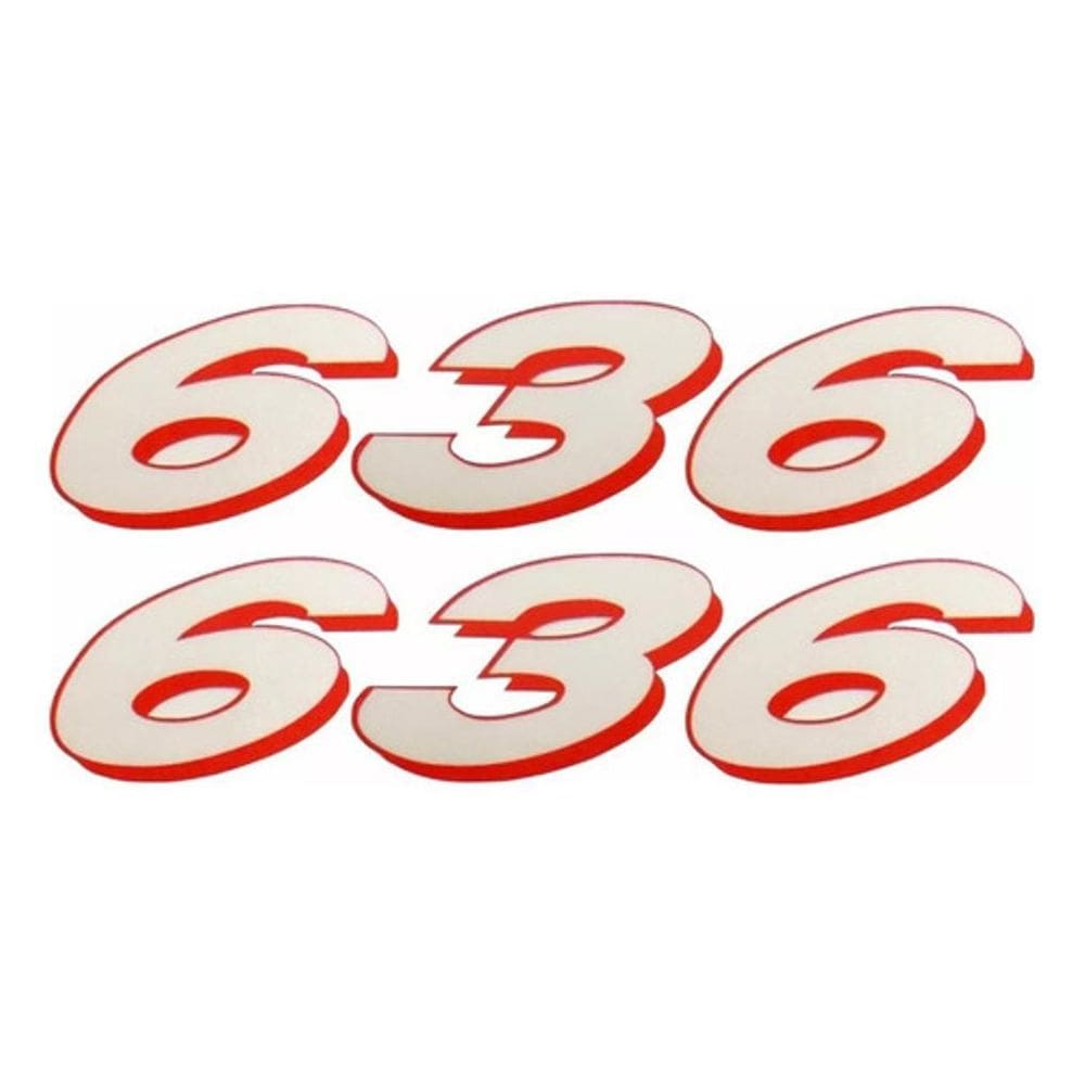 Par Adesivo Emblema 636 Vermelho Compatível Kawasaki 636A3