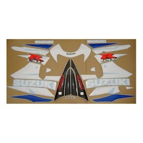 Kit Adesivos Emblemas Suzuki Gsxr 750 2002 Moto Azul/Branca