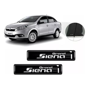 Kit Adesivos 2 Emblemas Lateral Coluna Grand Siena Resinado