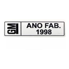 Adesivo Etiqueta Plaqueta Ano Fabricação Chevrolet Gm 1998