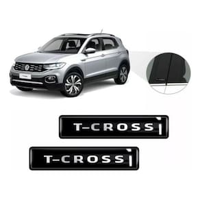 Kit Adesivos 2 Emblemas Lateral Coluna T-Cross Resinado 3D
