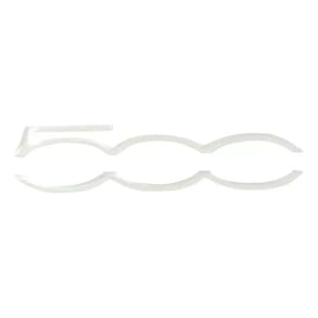 Emblema Adesivo Resinado Fiat 500 Cinquecento Branco Rs02 Fk