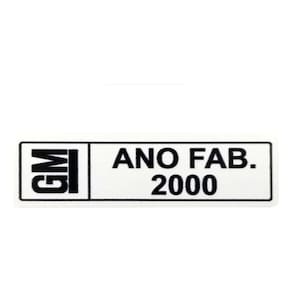 Adesivo Etiqueta Plaqueta Ano Fabricação Chevrolet Gm 2000
