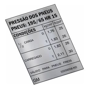 Adesivo Pressao Pneus Gm Opala Caravan Opl16