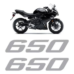 Par Adesivo Emblema 650 Prata Compatível Kawasaki 650A2