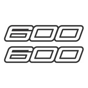 Adesivos Emblemas Laterais 600 Branco Compatível Kawasaki