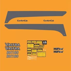 Kit Adesivo Faixa Trator Valtra Bh180 Resinado + Etiqueta Mk