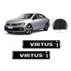 Kit Adesivos 2 Emblemas Lateral Coluna Virtus Resinado 3D